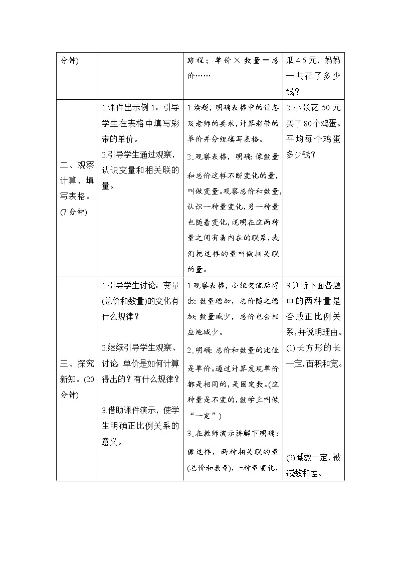人教版数学 六年级下册 4.2.1《正比例》课件+教案+导学案设计02