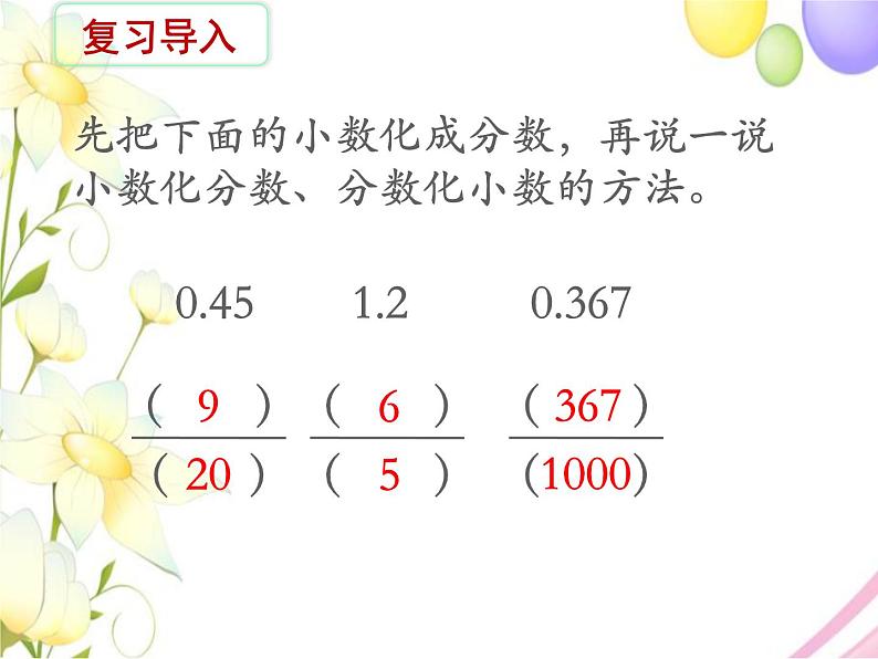 六年级数学上册第六单元百分数第3课时百分数与分数的互化教学课件苏教版第3页