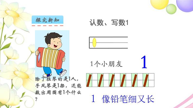 一年级数学上册第五单元认识10以内的数第1课时认识1_5教学课件苏教版第4页