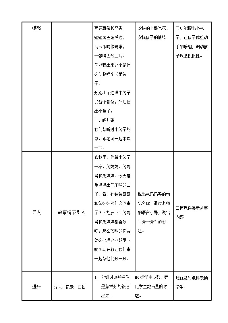 人教版一年级数学上册 小兔子的烦恼教案第2页