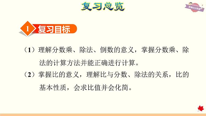 人教版数学六年级下册  整理与复习 专题一  数与代数（一）分数的乘、除法和比（1）课件第3页