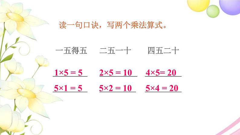 二年级数学上册第三单元表内乘法一第3课时5的乘法口诀教学课件苏教版05