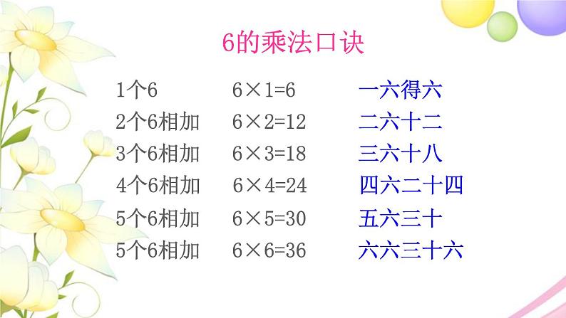 二年级数学上册第三单元表内乘法一第5课时6的乘法口诀教学课件苏教版03