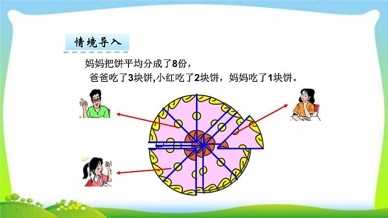 新人教版五年级数学下册6.1同分母分数加、减法完美课件PPT第6页