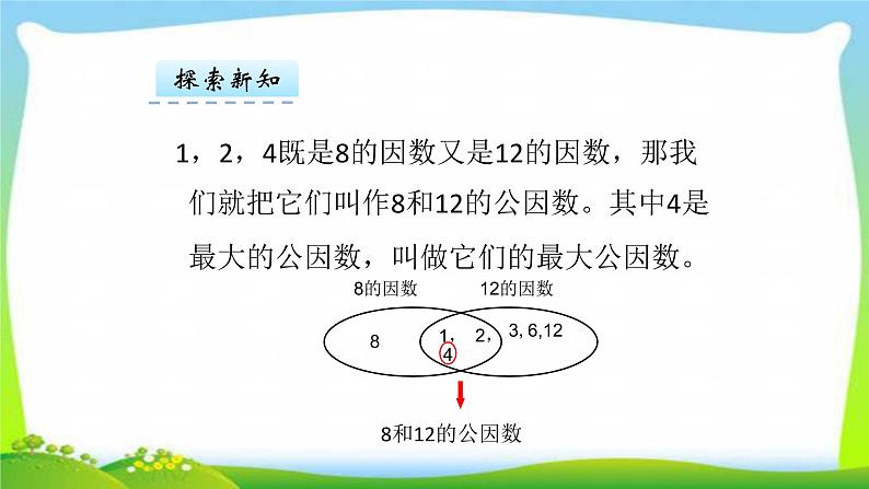 新人教版五年级数学下册4.4.1最大公因数完美课件PPT07