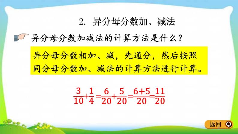 新人教版五年级数学下册9.3分数的加减法完美课件PPT06