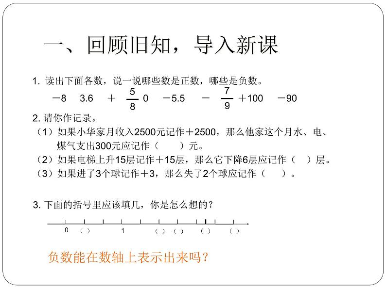 人教版六年级数学下册教案、课件、学案和课堂达标1.2用数轴表示负数02