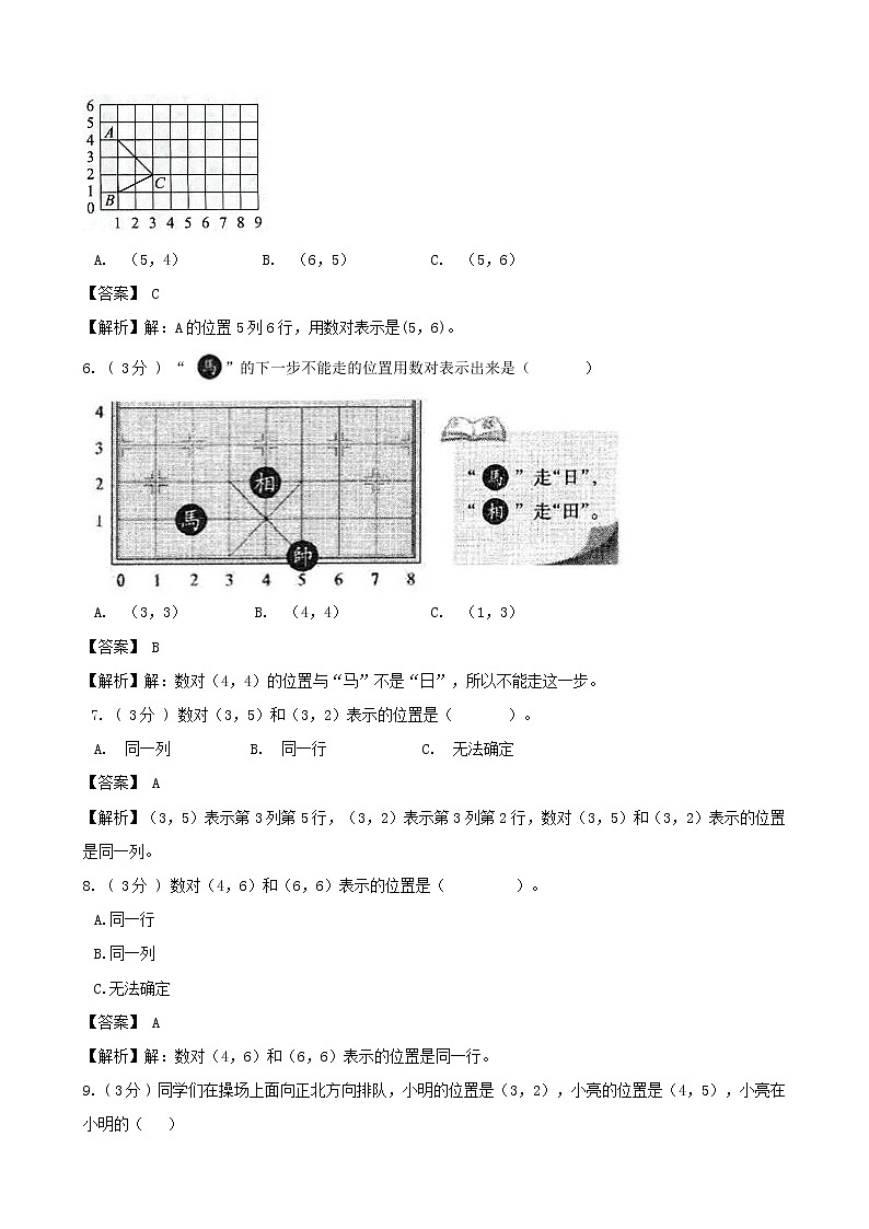 期末备考宝典：人教版数学五上第二单元位置知识点+试题（解析版）第3页