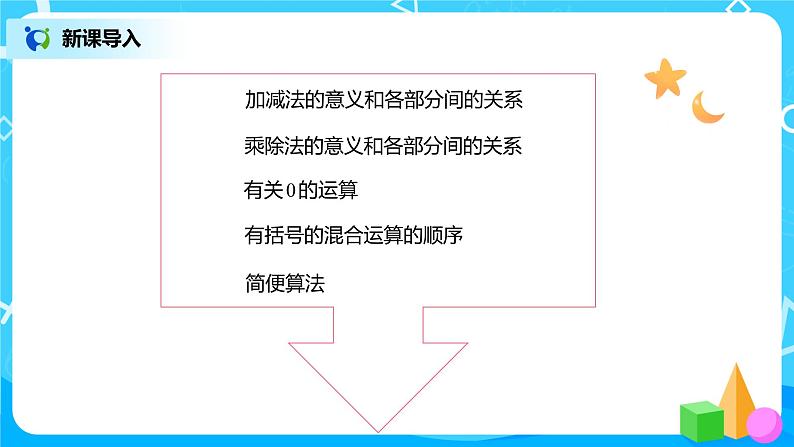 人教版数学四年级下册第十单元第一课时《四则运算的意义及其关系、运算定律》课件+教案+习题03