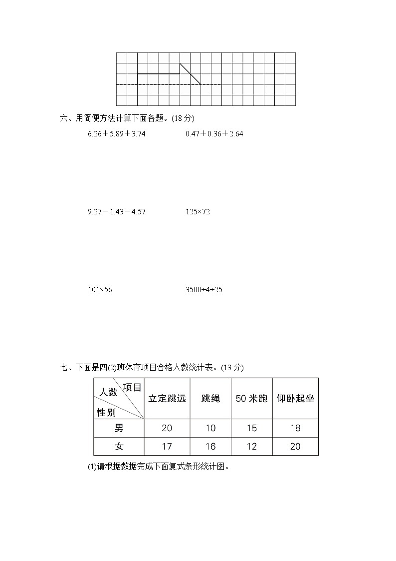 人教版四年级下册数学期末期末教学质量检测卷（8）+答案（可直接打印）03