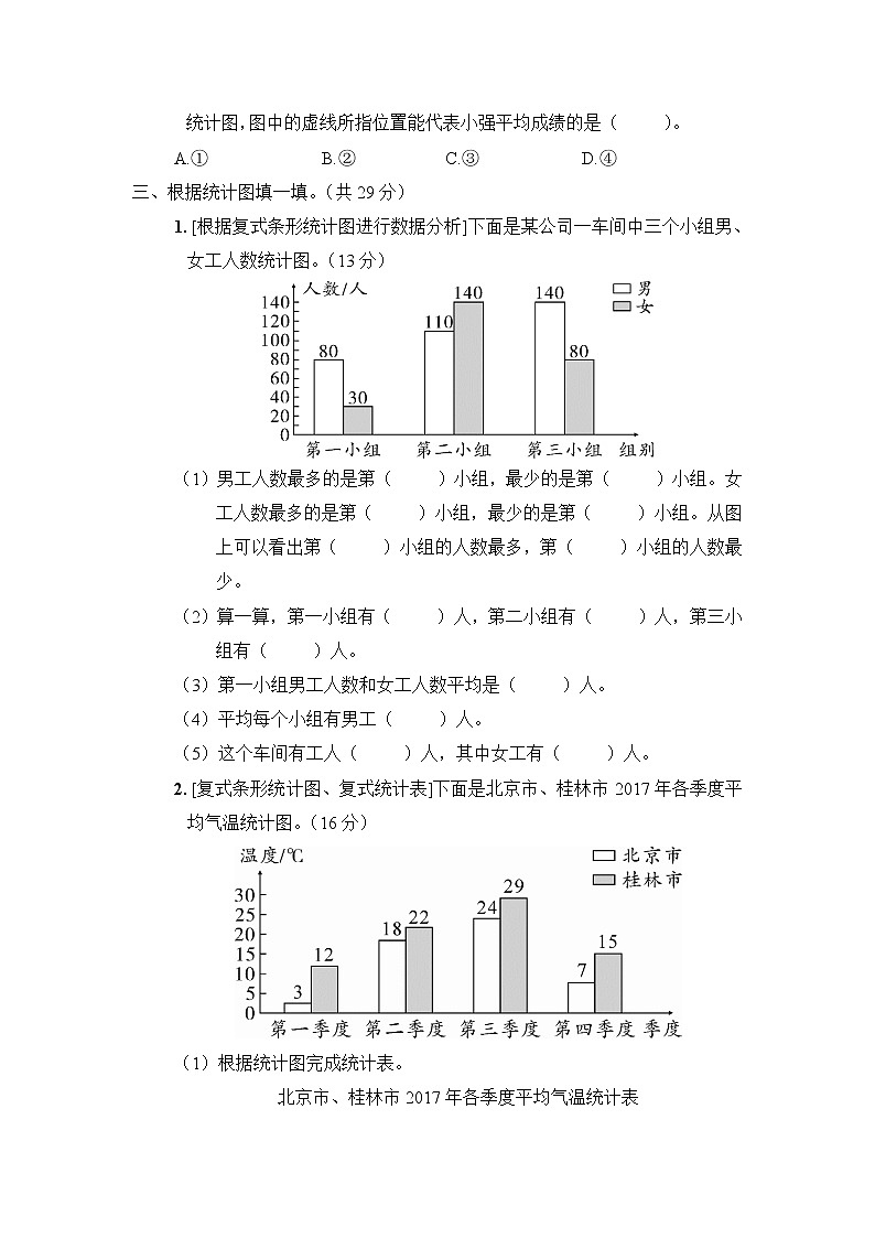 人教版数学四年级下册-统计与概率专项复习卷+答案（可直接打印）02