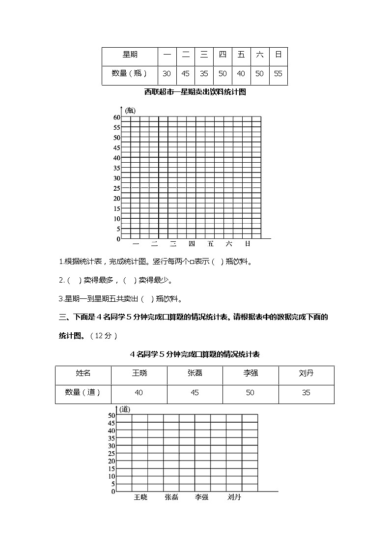 小学数学四年级上《统计与数学广角》专项练习 人教版含答案第2页