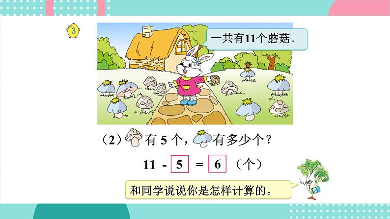 苏教版一年级下册-20以内的退位减法-第3课时 十几减6、5、4、3、2课件PPT第5页