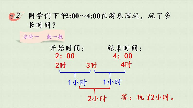 西师大版二年级数学下册 六 时、分、秒 第5课时  经过的时间 课件06