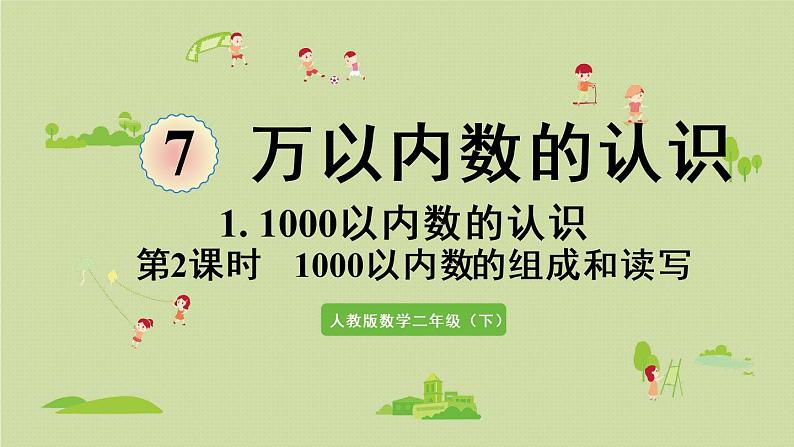 人教版二年级数学下册 7万以内数的认识 1000以内数的认识 第2课时  1000以内数的组成和读写 课件01