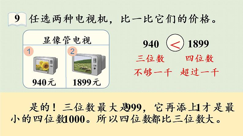 人教版二年级数学下册 7万以内数的认识 10000以内数的认识 第5课时  10000以内数的大小比较 课件07