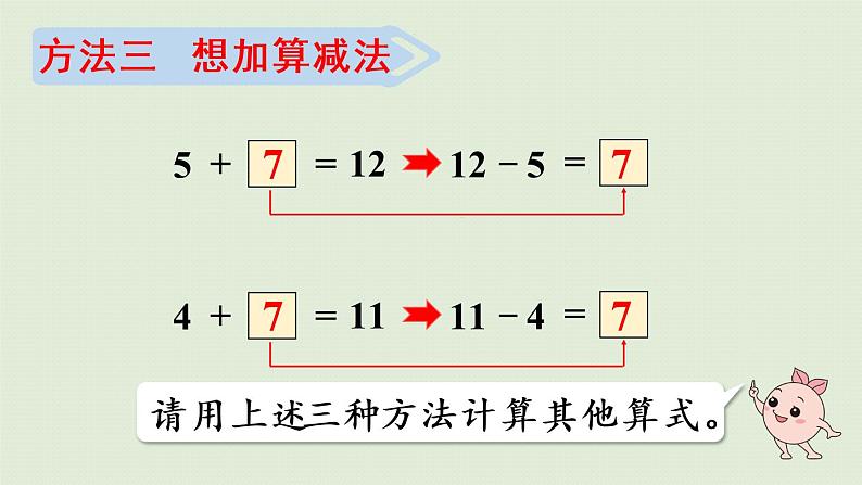 人教版一年级数学下册 2 20以内的退位减法 第4课时  十几减5、4、3、2 课件08