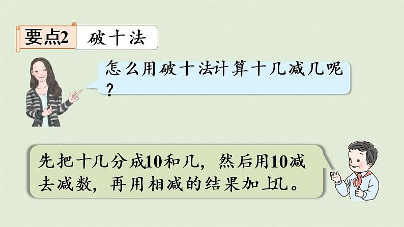 人教版一年级数学下册 2 20以内的退位减法 整理和复习 课件第4页