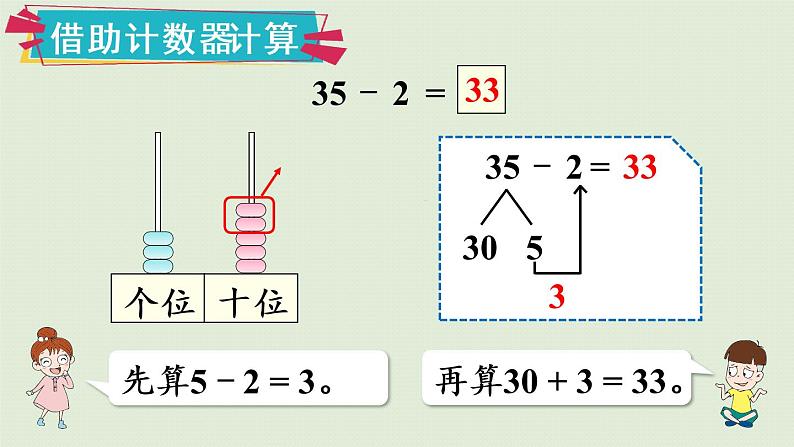 人教版一年级数学下册 6 100以内的加法和减法（一）两位数减一位数整十数 第1课时  课件08