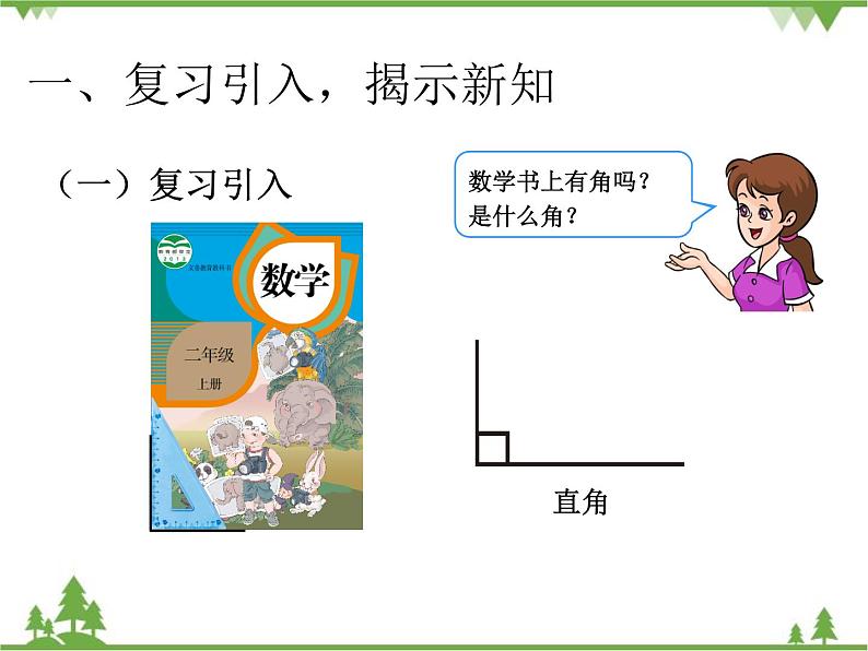 人教版数学二年级上册 认识锐角和钝角、解决问题（课件）第2页