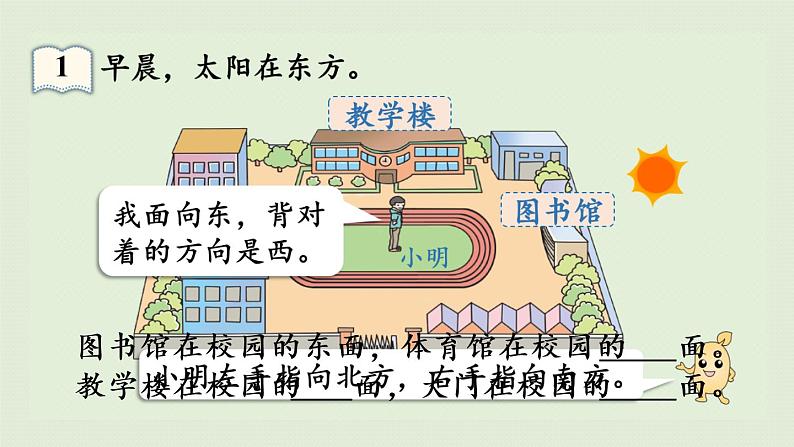 人教版三年级数学下册 1位置与方向（一）第1课时  认识东、南、西、北四个方向 课件08