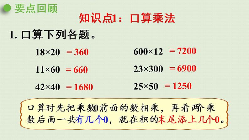 人教版三年级数学下册 4两位数乘两位数 整理和复习 课件03