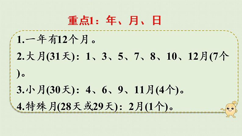 人教版三年级数学下册 9总复习 第2课时   认识年、月、日 课件07