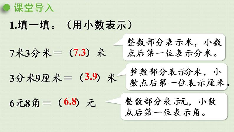 人教版三年级数学下册 7小数的初步认识 第2课时   比较小数大小的方法 课件第4页