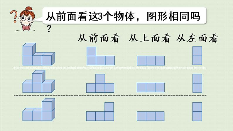 人教版四年级数学下册 2观察物体（二）第2课时   从同一位置观察不同物体的形状 课件08