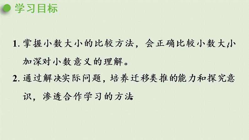 人教版四年级数学下册 4-2-3 小数的大小比较 课件第2页