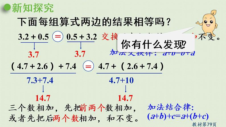 人教版四年级数学下册 6-4 整数加法运算定律推广到小数 课件07