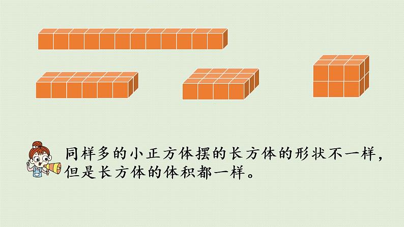 人教版五年级数学下册 3-3-2 长方体、正方体体积公式的推导 课件第8页