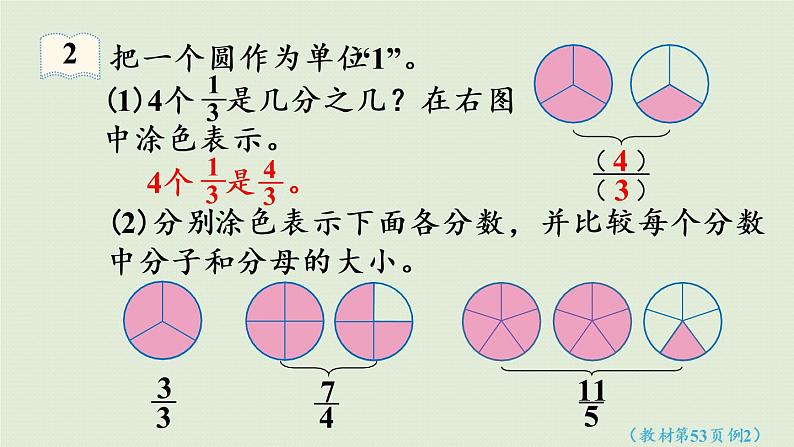 人教版五年级数学下册 4-2-1 真分数和假分数（1）课件第7页