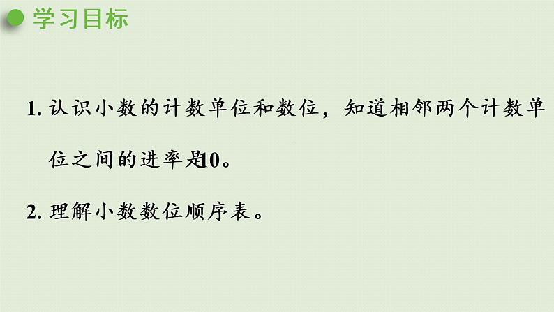 人教版四年级数学下册 4-1-2 小数的数位顺序 课件第2页