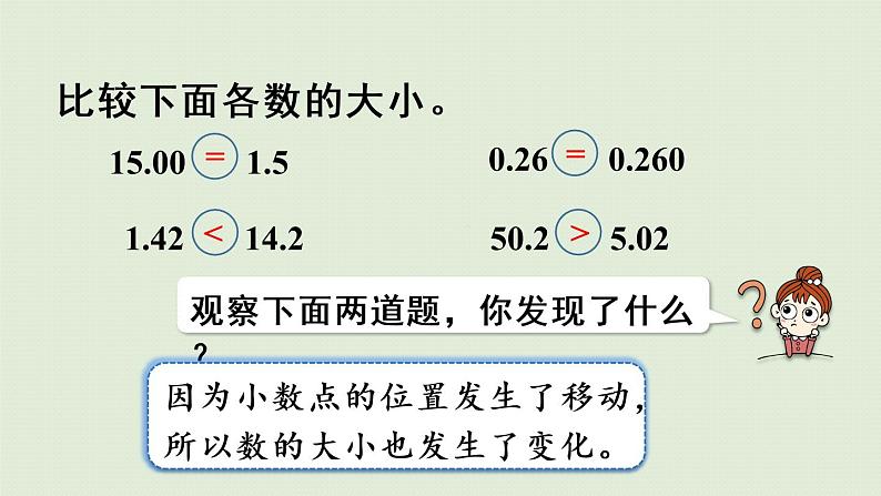 人教版四年级数学下册 4-3-1 小数点移动变化的规律 课件第5页