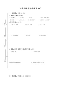 苏教版数学五年级上册综合练习(A)