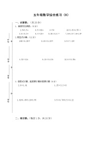 苏教版数学五年级上册综合练习(B)