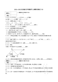 2021—2022北京版五年级数学上册期末测试（8）