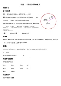 专题1：圆的知识点复习学案