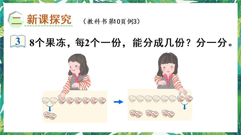 人教版数学二下 1 除法的初步认识 第3课时 按每几个一份平均分 课件03