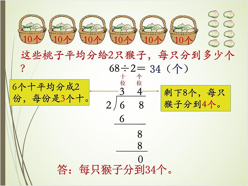 北师大版数学三下1.1 分桃子（课件）第4页