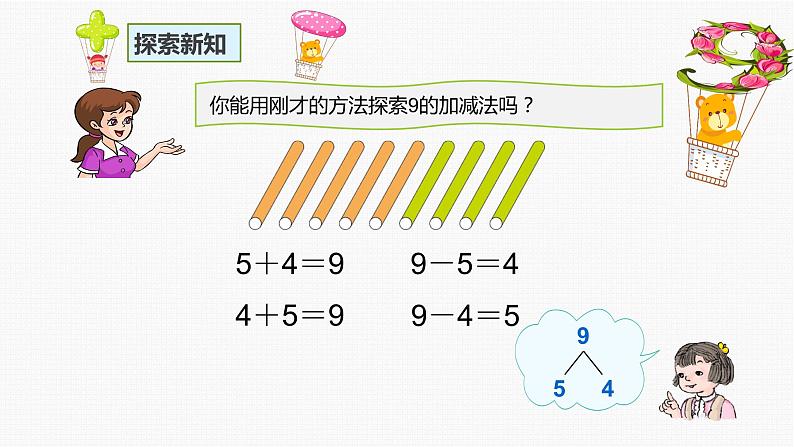 人教版一年级数学上册 5.2 8和9的加减法ppt课件第7页