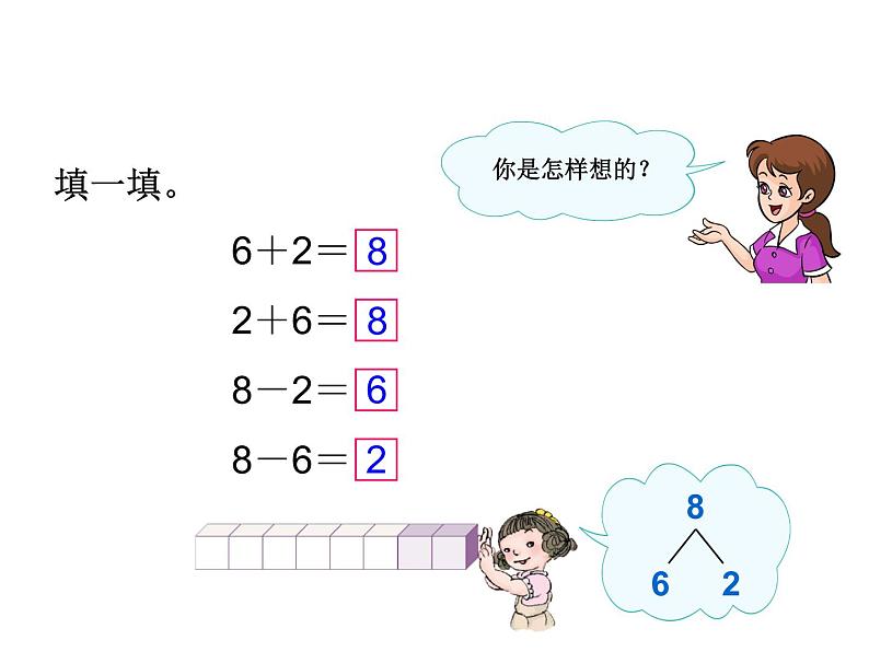 人教版一年级数学上册 5.2 8和9加减法课件第6页