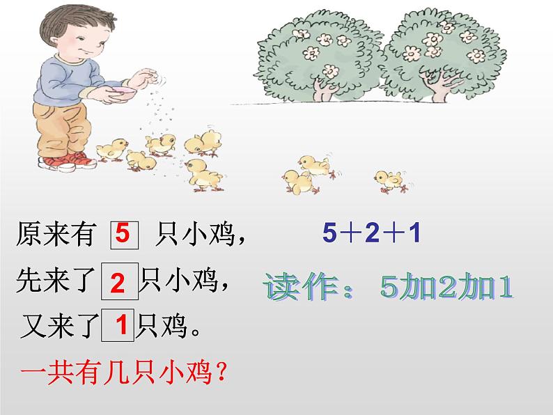 人教版一年级数学上册 5.4 连加连减(1)课件第2页