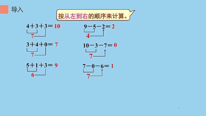 人教版一年级数学上册 5.5 加减混合(9)课件第3页