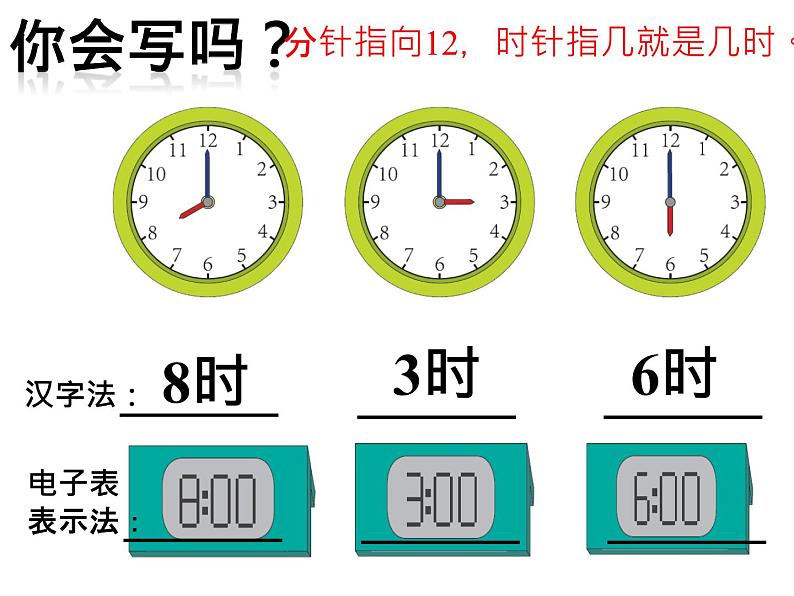 人教版一年级数学上册 7 认识钟表(70)课件第5页