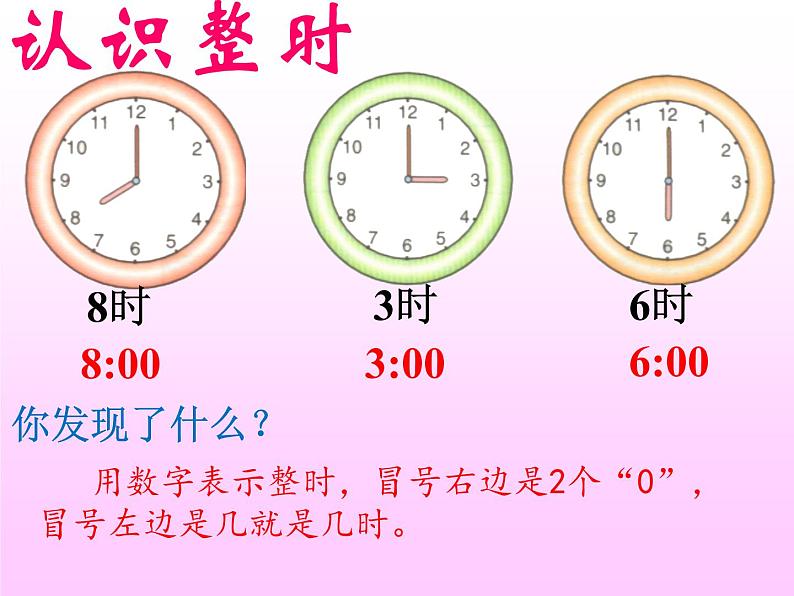 人教版一年级数学上册 7 认识钟表整时课件第8页