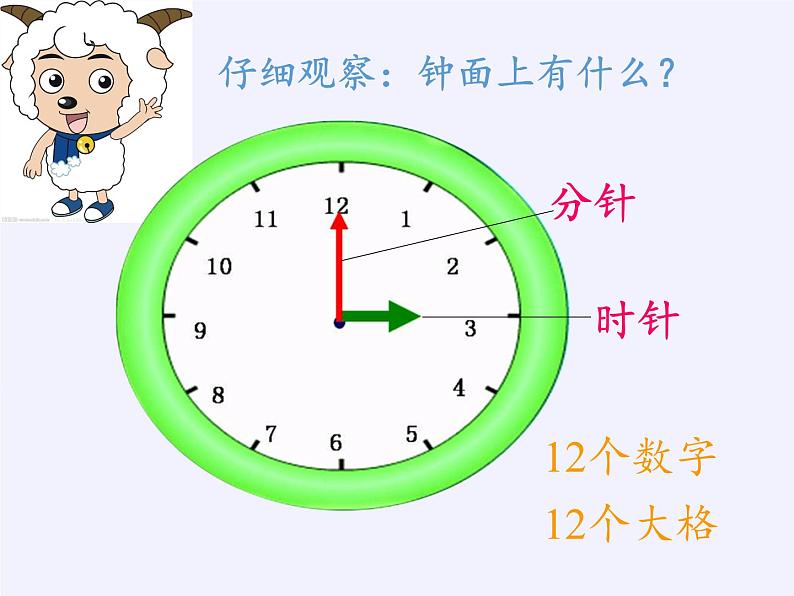 人教版一年级数学上册 7.认识钟表(18)课件第5页