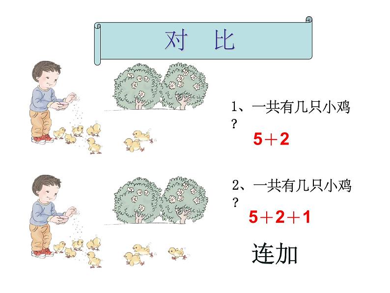 人教版一年级数学上册 5.4 连加(2)课件第6页