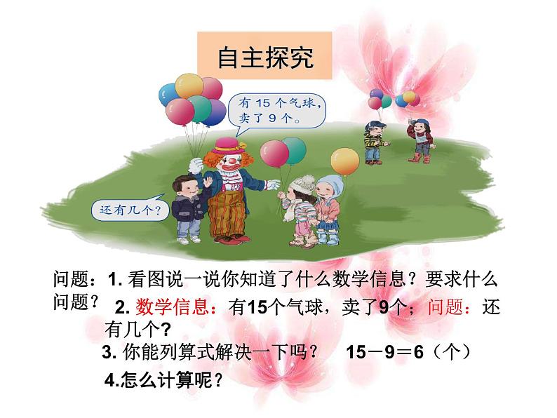 人教版小学数学一年级十几减9的算理（破十法、想加算减）课件第4页